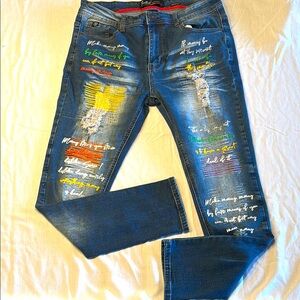 Switch Remarkable Men’s Graphic Hip-Hop Skinny Jeans , 36x30 , $20